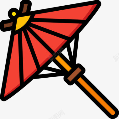 阳伞阳伞日本63线形颜色图标图标