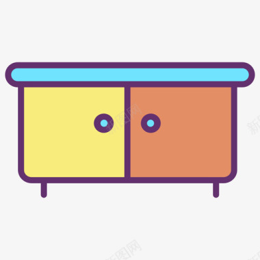 线性装饰橱柜家具装饰4线性颜色图标图标