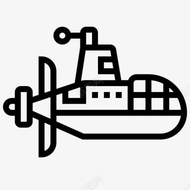 分层素潜水艇潜水要素3线性图标图标