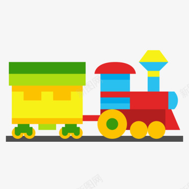 火车玩具儿童玩具2扁平图标图标