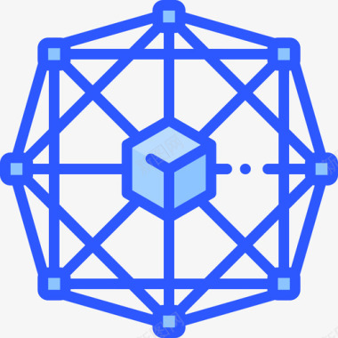 区块链科技区块链加密货币81蓝色图标图标