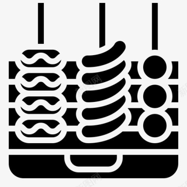 莲藕排骨排骨烧烤和烧烤派对2雕文图标图标