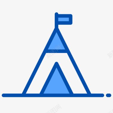 度假汽艇帐篷度假20蓝色图标图标