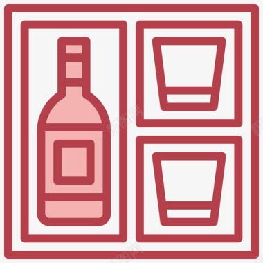 葡萄酒盒葡萄酒14红色图标图标