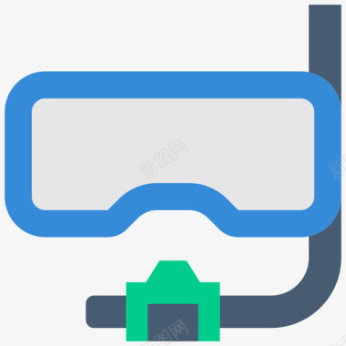 老头钓鱼潜水面罩钓鱼56扁平图标图标