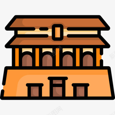 故宫红墙故宫地标古迹32处线条色彩图标图标