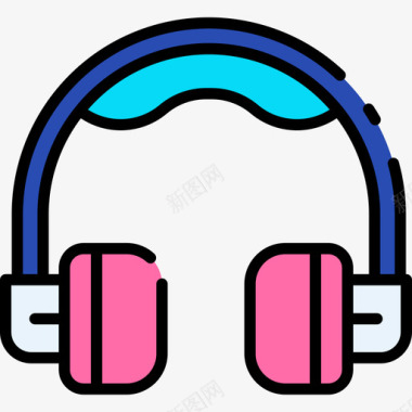 耳机99技术线性颜色图标图标