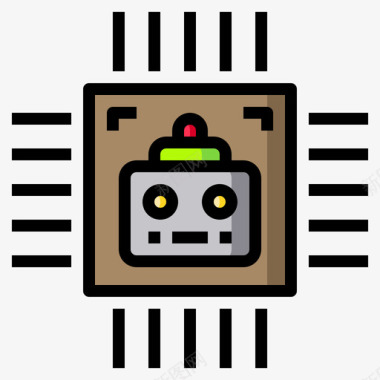 满意100芯片人工智能100线性颜色图标图标