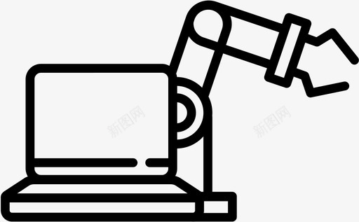 自动化机器人机器人控制数字笔记本电脑图标图标