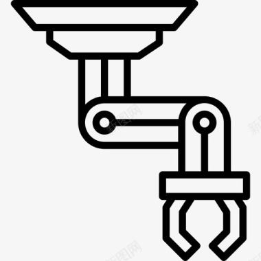 黄色机械臂机械臂技术96线性图标图标