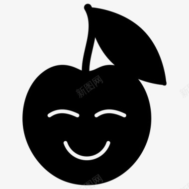 笑脸樱桃食物水果图标图标