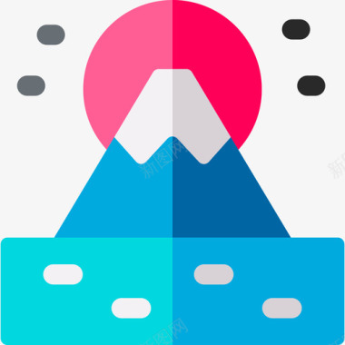 富士山富士山旅行269平坦图标图标