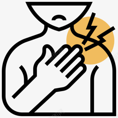 胸痛胸痛医学211黄影图标图标