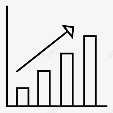 创意商务图表增加条形图业务图标图标