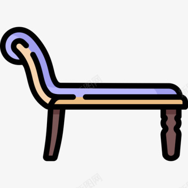 长椅PNG图片长椅家具51线性颜色图标图标