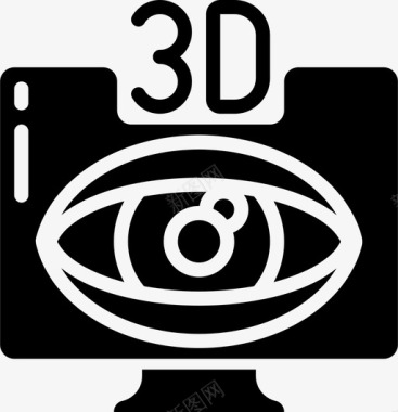 3D立体眼镜3d光学2填充图标图标