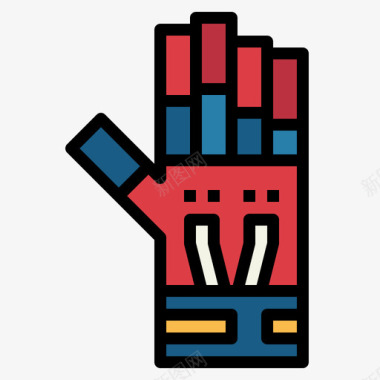 手套美式足球29线纹颜色图标图标