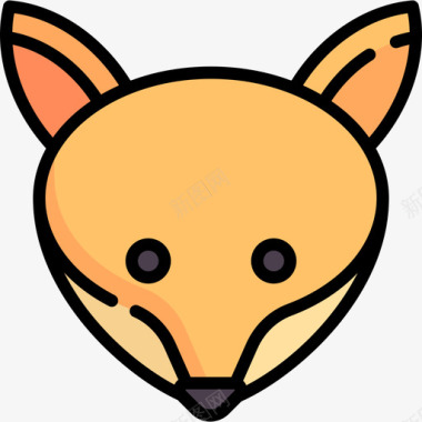狡猾狐狸狐狸自然121线性颜色图标图标