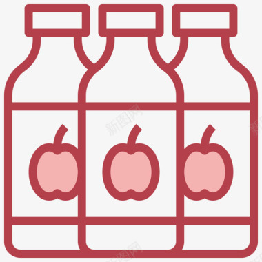 苹果汁食品配送84红色图标图标