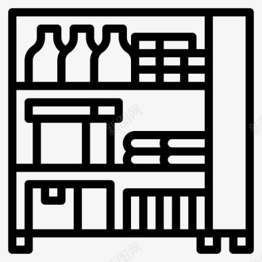 矢量仓库图标仓库家具151轮廓图标图标