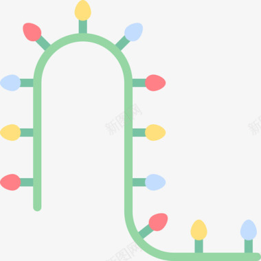 圣诞装饰灯3扁平图标图标