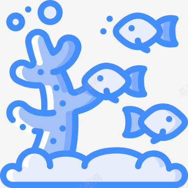 礁石潜水46蓝色图标图标