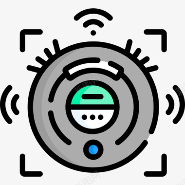 真空保温机器人真空101技术线性颜色图标图标