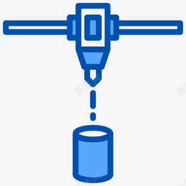 牛3d3d打印机3d打印3蓝色图标图标