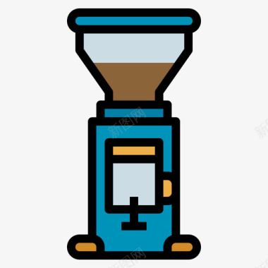 有网研磨咖啡研磨机咖啡84线性颜色图标图标