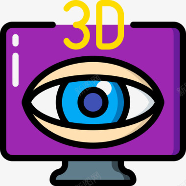 看3d电视3d光学4线性颜色图标图标