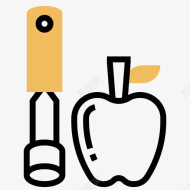 苹果厨房工具37黄色阴影图标图标