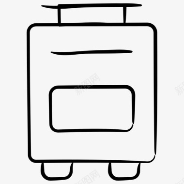 行李行李箱机场手绘图标图标