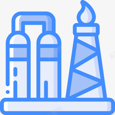 天然气炼油厂石油和天然气3蓝色图标图标