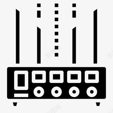 路由器智能城市37实心图标图标