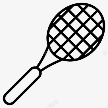网球拍羽毛球球拍运动器材图标图标