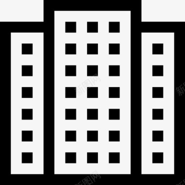 25D城市PNG办公楼城市25号楼直线图标图标