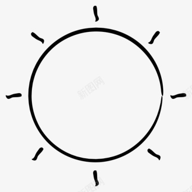 水墨手绘太阳太阳天气手绘图标图标