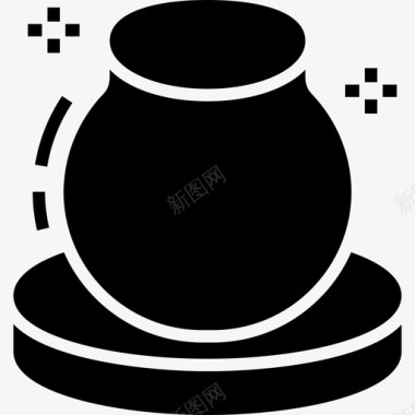 粘土工艺陶罐水罐图标图标