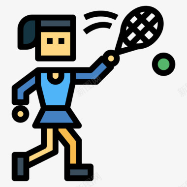 网球网网球网球8线性颜色图标图标