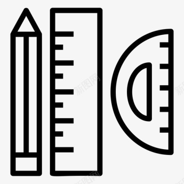 尺子刻度尺子几何数学图标图标