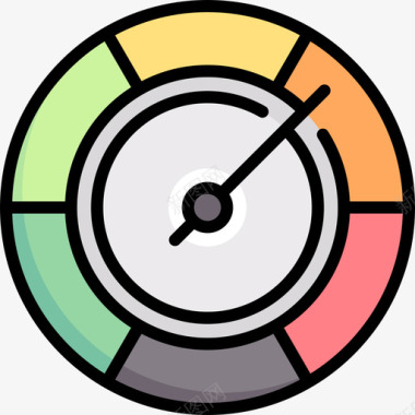 线性插画速度表游戏91线性颜色图标图标