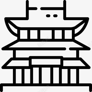 日本寺庙Yakushiji日本85岁直系图标图标