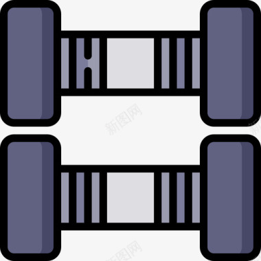 正方格子哑铃身体正6线性颜色图标图标