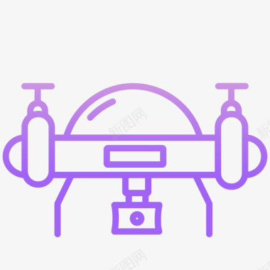 圣诞老人无人机无人机科学技术4轮廓渐变图标图标