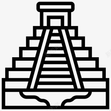 金字塔奇琴伊萨金字塔38号地标直线形图标图标