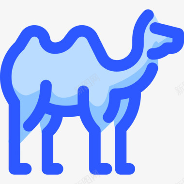 骆驼野生动物8蓝色图标图标