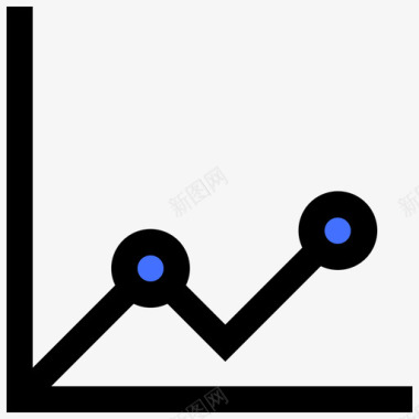 折线图信息图7蓝色图标图标