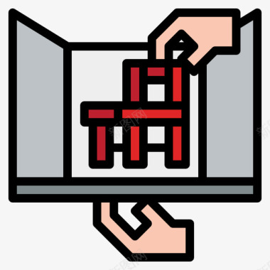 室内建筑70线条色彩图标图标