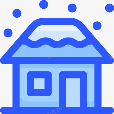 房子冬天100蓝色图标图标