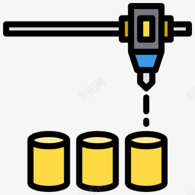 3D城市3d打印机3d打印2线性颜色图标图标